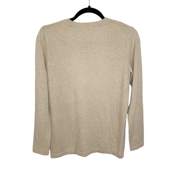 TWO BEES Cashmere Intarsia Shell Print Crew Neck Sweater - Picture 2 of 6